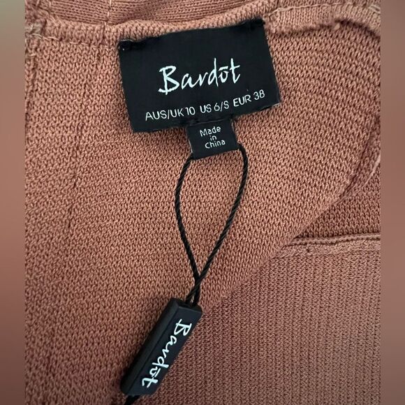 NWT Bardot Katy Bodycon Chestnut Knit Sweater Dress Size US 6 - Picture 12 of 14